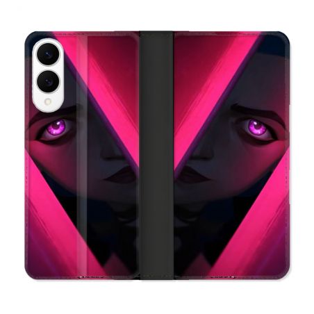 Housse Cuir Portefeuille Pour Samsung Galaxy S25 EDGE Arcane Jinx Rose