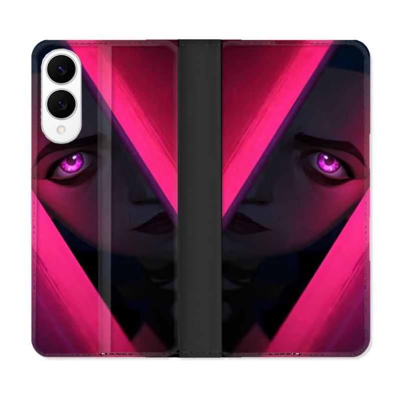 Housse Cuir Portefeuille Pour Samsung Galaxy S25 EDGE Arcane Jinx Rose