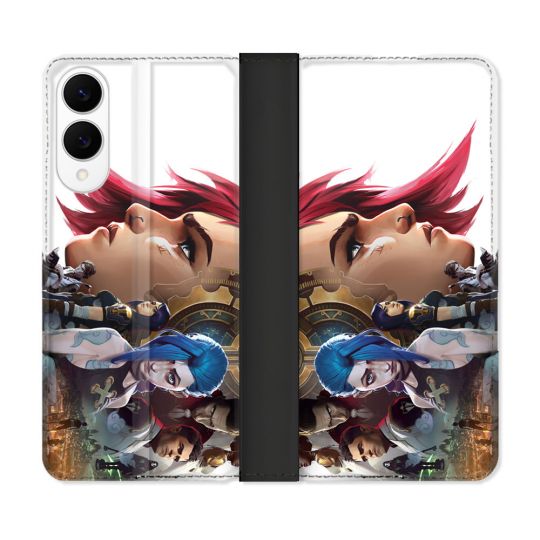 Housse Cuir Portefeuille Pour Samsung Galaxy S25 EDGE Arcane Jinx Sœur