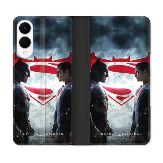 Housse Cuir Portefeuille Pour Samsung Galaxy S25 EDGE Batman VS Superman