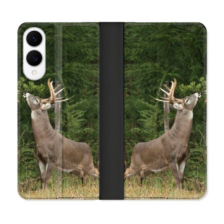 Housse Cuir Portefeuille Pour Samsung Galaxy S25 EDGE Chasse Cerf
