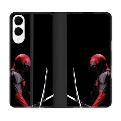 Housse Cuir Portefeuille Pour Samsung Galaxy S25 EDGE Deadpool Epee