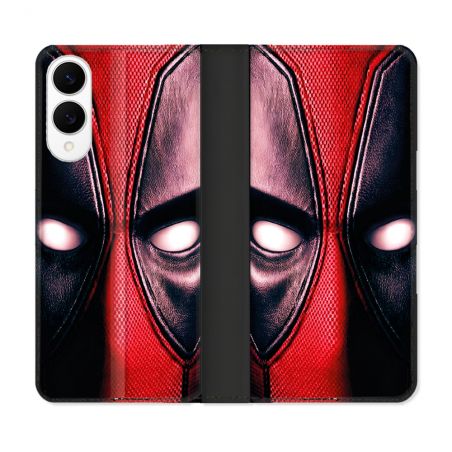 Housse Cuir Portefeuille Pour Samsung Galaxy S25 EDGE Deadpool Yeux