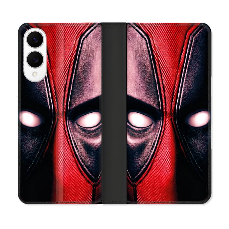 Housse Cuir Portefeuille Pour Samsung Galaxy S25 EDGE Deadpool Yeux