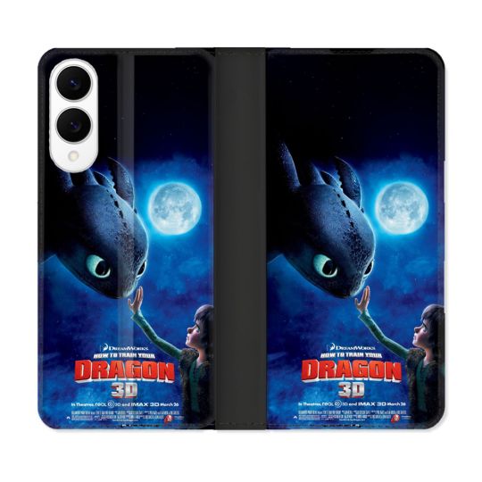 Housse Cuir Portefeuille Pour Samsung Galaxy S25 EDGE Dragons Affiche