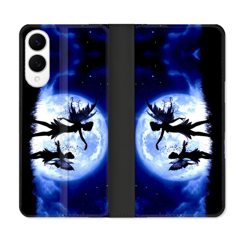 Housse Cuir Portefeuille Pour Samsung Galaxy S25 EDGE Fantastique Fee Lune