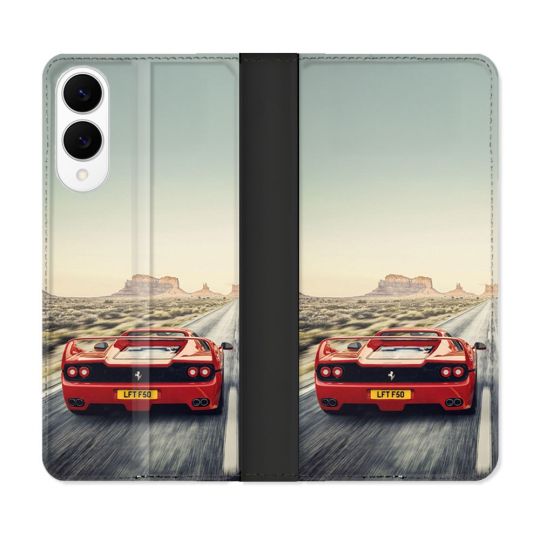 Housse Cuir Portefeuille Pour Samsung Galaxy S25 EDGE Ferrari F50