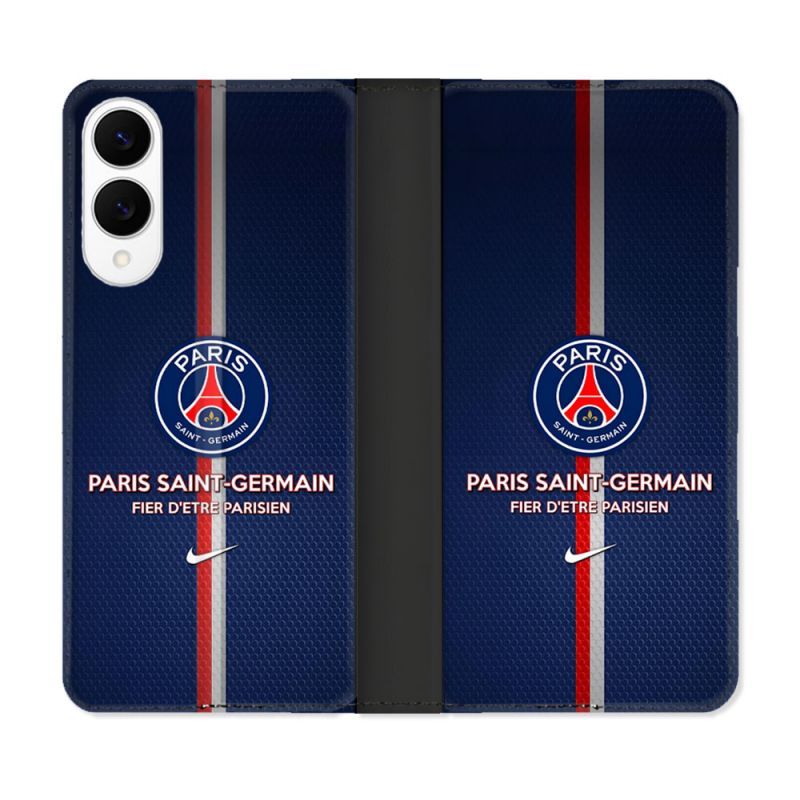 Housse Cuir Portefeuille Pour Samsung Galaxy S25 EDGE Foot PSG Fier