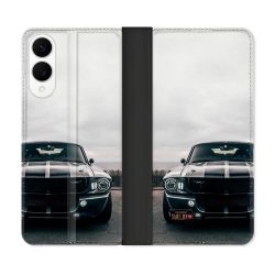 Housse Cuir Portefeuille Pour Samsung Galaxy S25 EDGE Ford Mustang GT500 Vintage