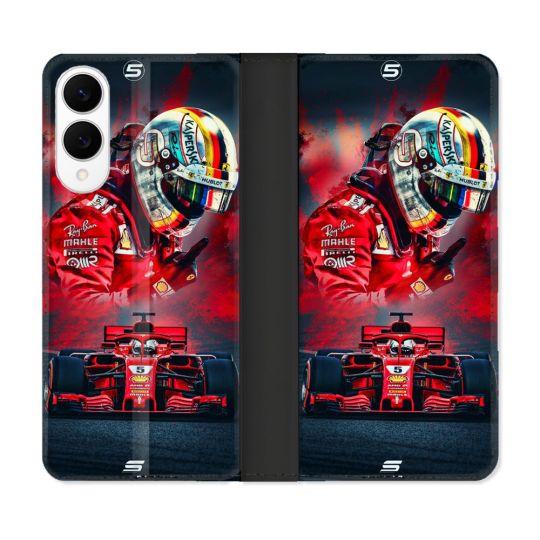 Housse Cuir Portefeuille Pour Samsung Galaxy S25 EDGE Formule 1 F1 Ferrari