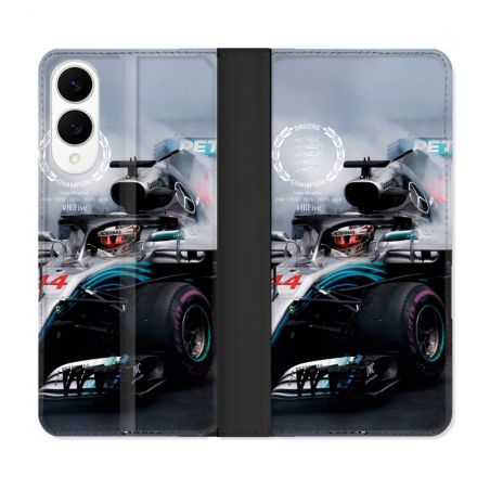 Housse Cuir Portefeuille Pour Samsung Galaxy S25 EDGE Formule 1 F1 Mercedes Petronas
