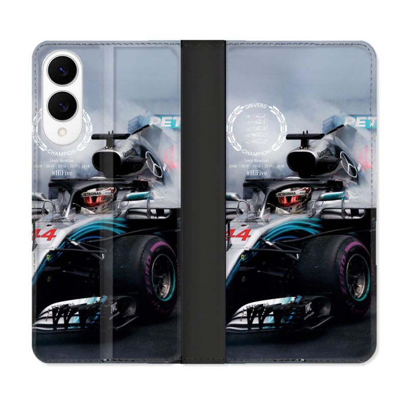 Housse Cuir Portefeuille Pour Samsung Galaxy S25 EDGE Formule 1 F1 Mercedes Petronas