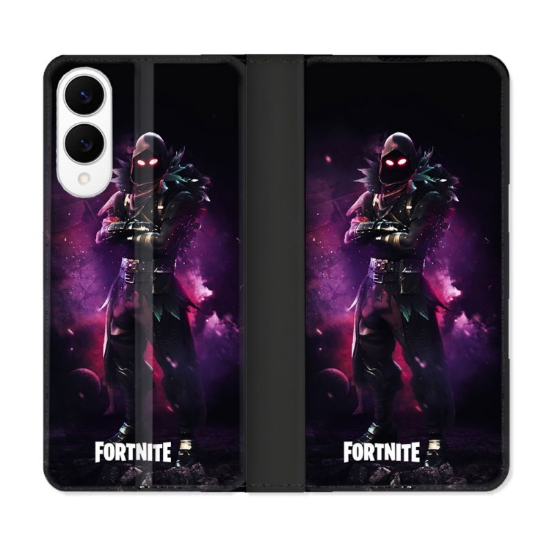 Housse Cuir Portefeuille Pour Samsung Galaxy S25 EDGE Fortnite Raven