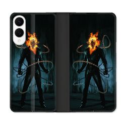 Housse Cuir Portefeuille Pour Samsung Galaxy S25 EDGE Ghost Rider