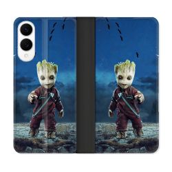 Housse Cuir Portefeuille Pour Samsung Galaxy S25 EDGE Groot Bleu