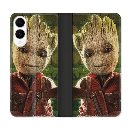 Housse Cuir Portefeuille Pour Samsung Galaxy S25 EDGE Groot Vert