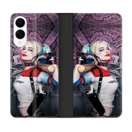 Housse Cuir Portefeuille Pour Samsung Galaxy S25 EDGE Harley Quinn Batte