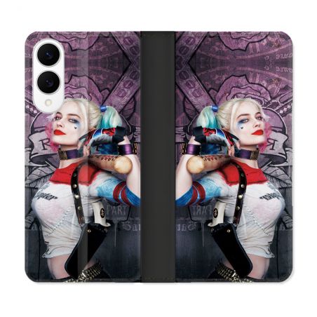 Housse Cuir Portefeuille Pour Samsung Galaxy S25 EDGE Harley Quinn Batte