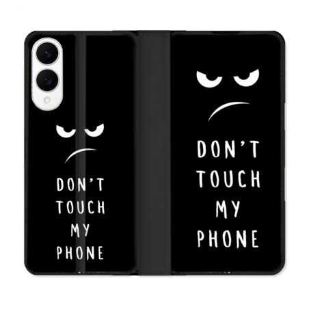 Housse Cuir Portefeuille Pour Samsung Galaxy S25 EDGE Humour Don't Touch