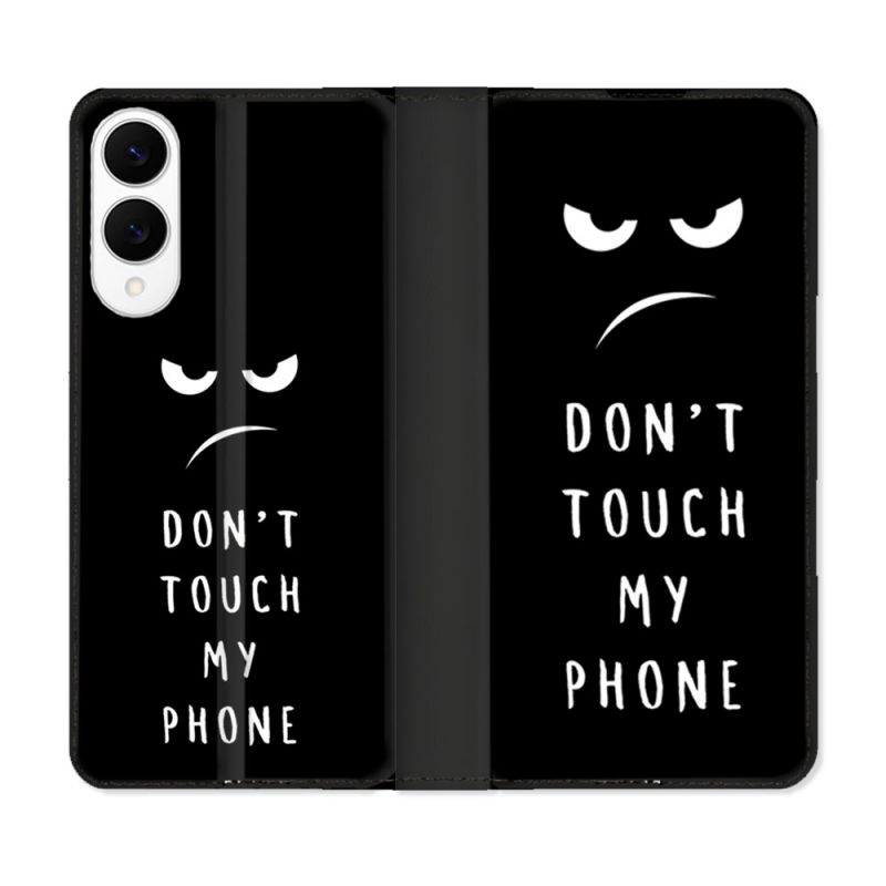 Housse Cuir Portefeuille Pour Samsung Galaxy S25 EDGE Humour Don't Touch