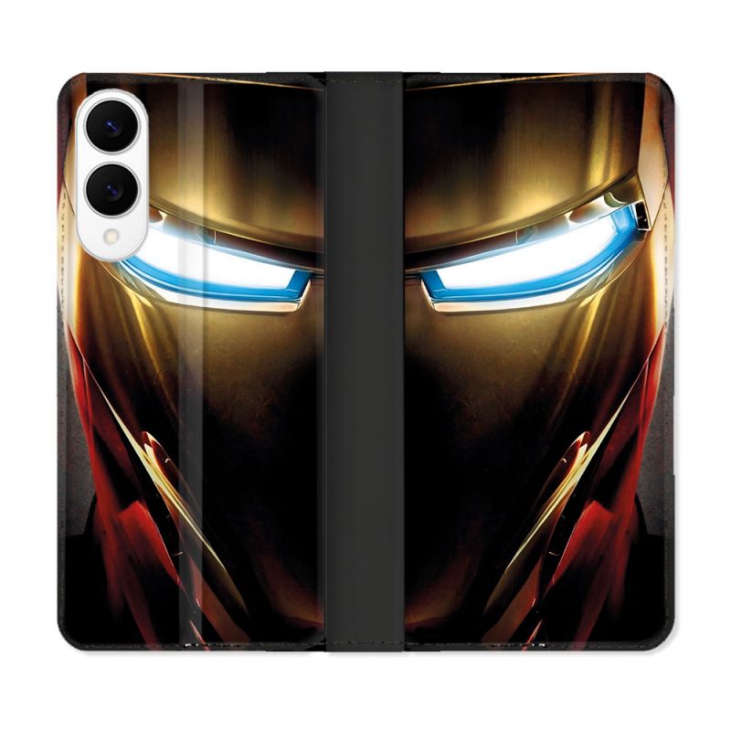 Housse Cuir Portefeuille Pour Samsung Galaxy S25 EDGE Iron Man Casque