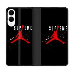 Housse Cuir Portefeuille Pour Samsung Galaxy S25 EDGE Jordan Supreme Noir