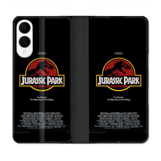 Housse Cuir Portefeuille Pour Samsung Galaxy S25 EDGE Jurassic Park Affiche