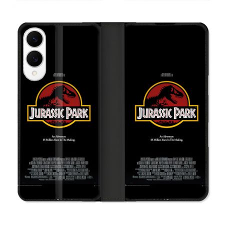 Housse Cuir Portefeuille Pour Samsung Galaxy S25 EDGE Jurassic Park Affiche