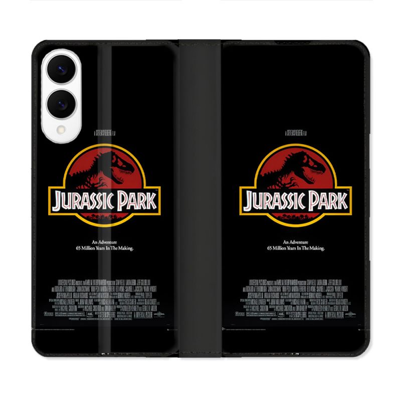 Housse Cuir Portefeuille Pour Samsung Galaxy S25 EDGE Jurassic Park Affiche