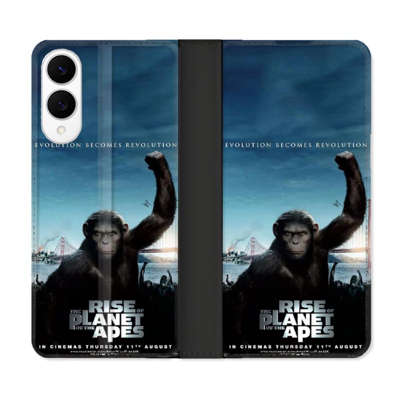 Housse Cuir Portefeuille Pour Samsung Galaxy S25 EDGE La Planete Des Singes