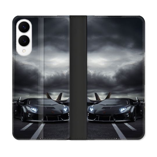 Housse Cuir Portefeuille Pour Samsung Galaxy S25 EDGE Lamborghini Avion