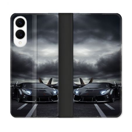 Housse Cuir Portefeuille Pour Samsung Galaxy S25 EDGE Lamborghini Avion