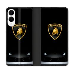 Housse Cuir Portefeuille Pour Samsung Galaxy S25 EDGE Lamborghini Noir