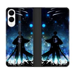 Housse Cuir Portefeuille Pour Samsung Galaxy S25 EDGE Manga Attaque Titans Levi