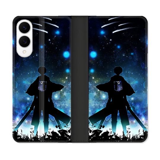 Housse Cuir Portefeuille Pour Samsung Galaxy S25 EDGE Manga Attaque Titans Levi