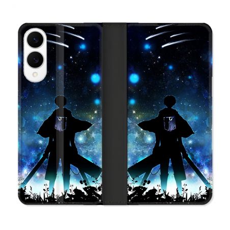 Housse Cuir Portefeuille Pour Samsung Galaxy S25 EDGE Manga Attaque Titans Levi