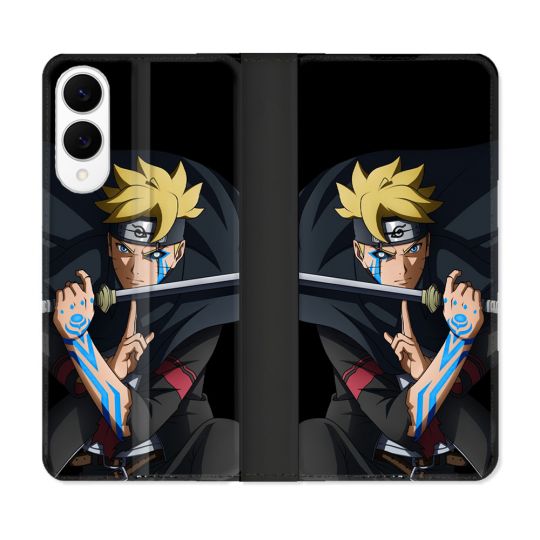Housse Cuir Portefeuille Pour Samsung Galaxy S25 EDGE Manga Boruto Tatouage