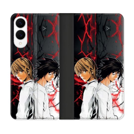 Housse Cuir Portefeuille Pour Samsung Galaxy S25 EDGE Manga Death Note Duo