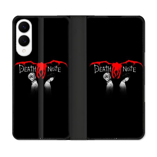 Housse Cuir Portefeuille Pour Samsung Galaxy S25 EDGE Manga Death Note Noir