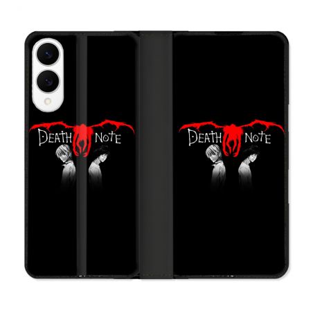 Housse Cuir Portefeuille Pour Samsung Galaxy S25 EDGE Manga Death Note Noir