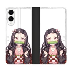 Housse Cuir Portefeuille Pour Samsung Galaxy S25 EDGE Manga Demon Slayer Nezuko