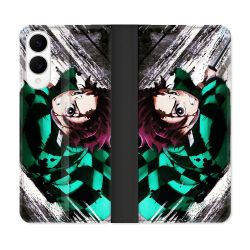 Housse Cuir Portefeuille Pour Samsung Galaxy S25 EDGE Manga Demon Slayer Tanjiro