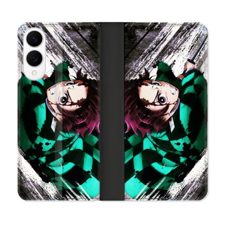 Housse Cuir Portefeuille Pour Samsung Galaxy S25 EDGE Manga Demon Slayer Tanjiro
