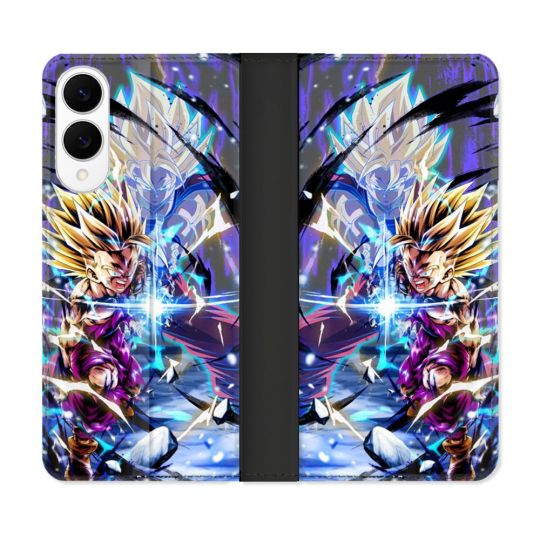 Housse Cuir Portefeuille Pour Samsung Galaxy S25 EDGE Manga Dragon Ball Sangohan Duo