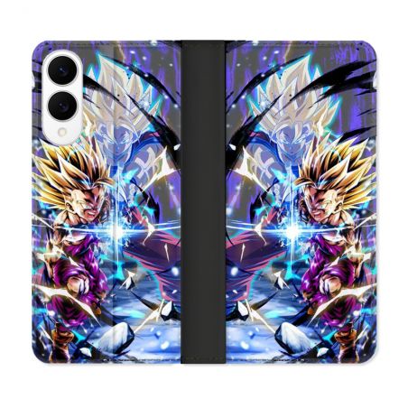 Housse Cuir Portefeuille Pour Samsung Galaxy S25 EDGE Manga Dragon Ball Sangohan Duo