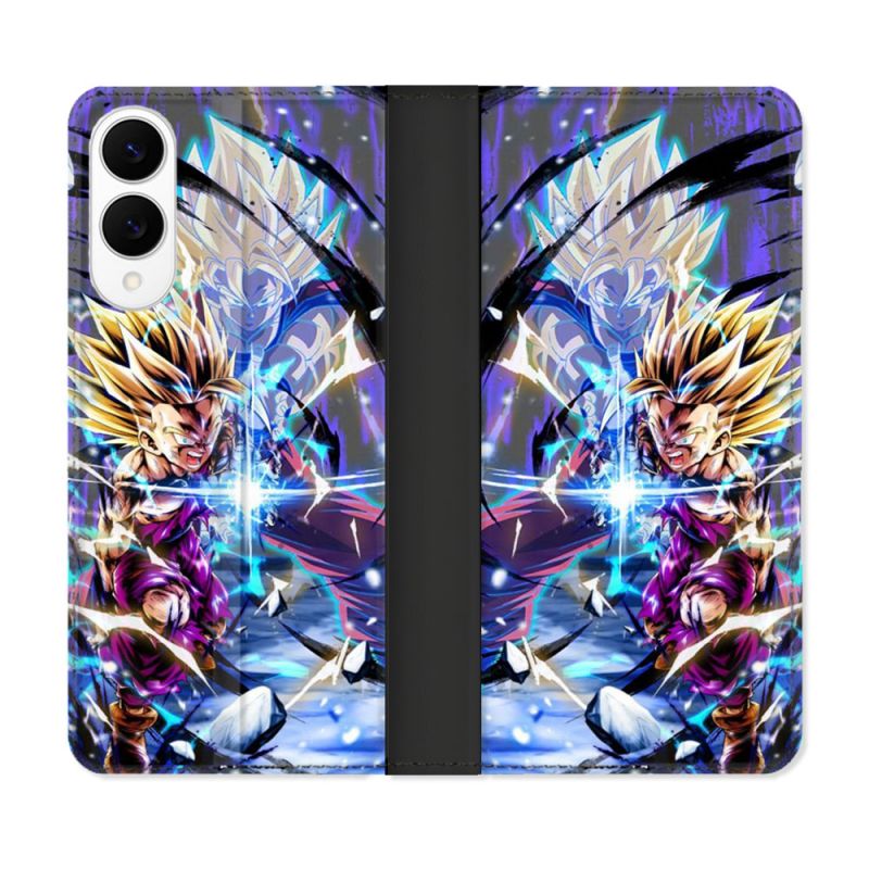 Housse Cuir Portefeuille Pour Samsung Galaxy S25 EDGE Manga Dragon Ball Sangohan Duo
