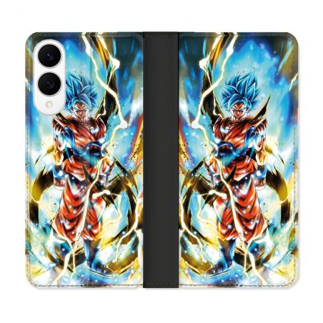 Housse Cuir Portefeuille Pour Samsung Galaxy S25 EDGE Manga Dragon Ball Sangoku Blanc
