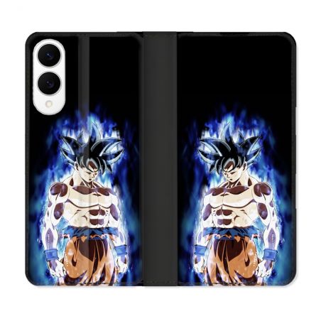 Housse Cuir Portefeuille Pour Samsung Galaxy S25 EDGE Manga Dragon Ball Sangoku Noir