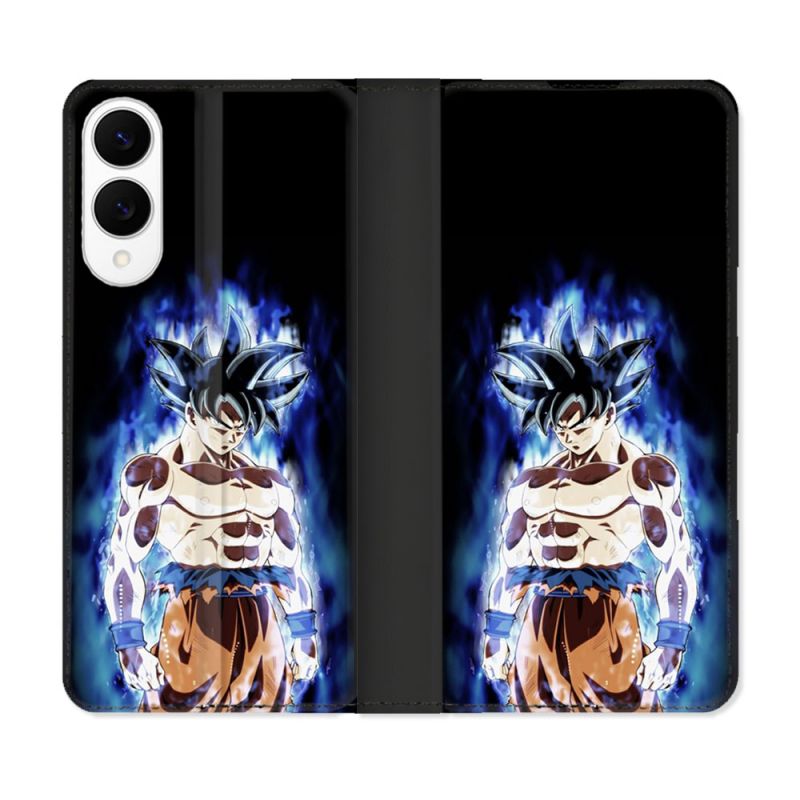 Housse Cuir Portefeuille Pour Samsung Galaxy S25 EDGE Manga Dragon Ball Sangoku Noir
