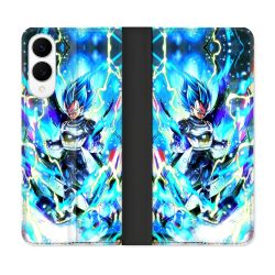 Housse Cuir Portefeuille Pour Samsung Galaxy S25 EDGE Manga Dragon Ball Vegeta Bleu